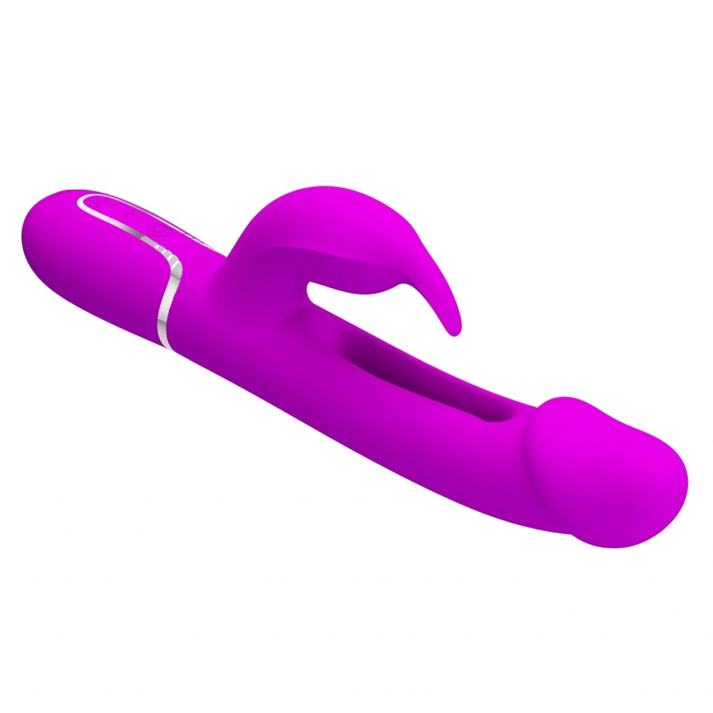 Vibrator Iepuras Kampas, 7 Moduri Vibratii, 4 Moduri Pulsare, Silicon, USB Magnetic, Mov Deschis, 23.2 cm, #5, Erotic24.ro