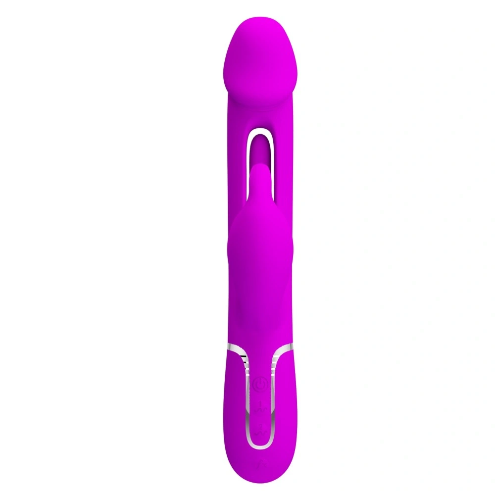 Vibrator Iepuras Kampas, 7 Moduri Vibratii, 4 Moduri Pulsare, Silicon, USB Magnetic, Mov Deschis, 23.2 cm, #3, Erotic24.ro