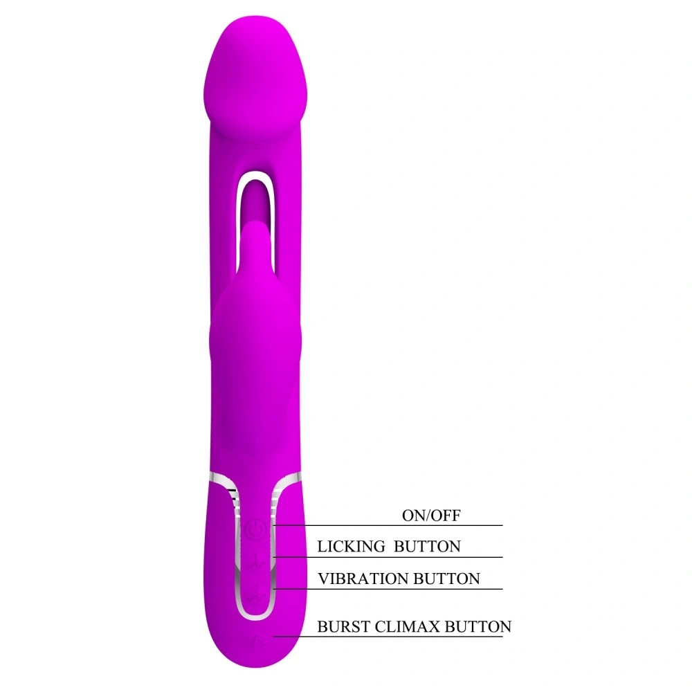 Vibrator Iepuras Kampas, 7 Moduri Vibratii, 4 Moduri Pulsare, Silicon, USB Magnetic, Mov Deschis, 23.2 cm, #4, Erotic24.ro