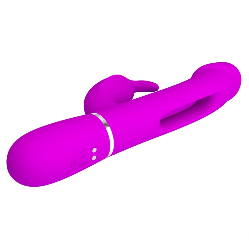Vibrator Iepuras Kampas, 7 Moduri Vibratii, 4 Moduri Pulsare, Silicon, USB Magnetic, Mov Deschis, 23.2 cm, #7, Erotic24.ro