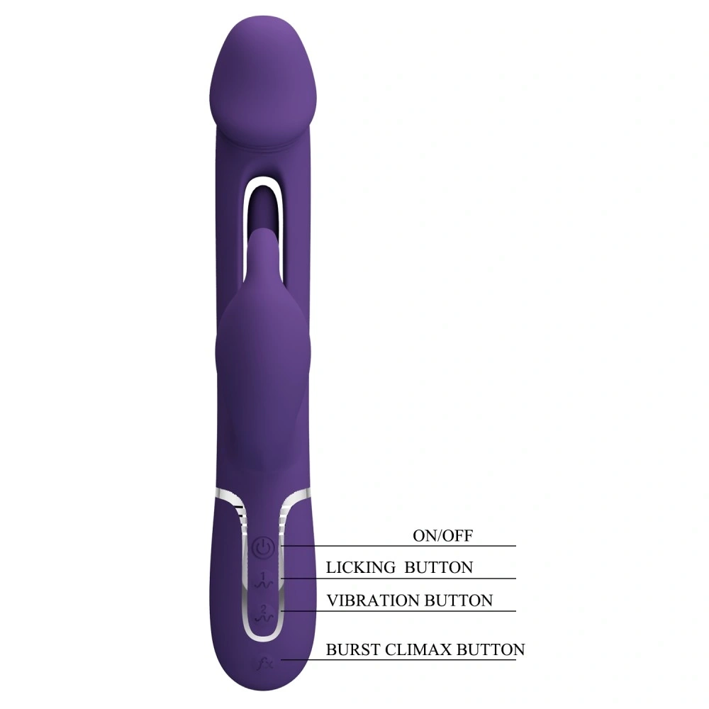 Vibrator Iepuras Kampas, 7 Moduri Vibratii, 4 Moduri Pulsare, Silicon, USB Magnetic, Mov Inchis, 23.2 cm, #4, Erotic24.ro