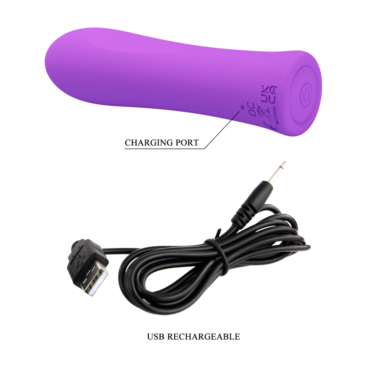 Vibrator Pretty Love Alfreda, 12 Moduri Vibratii, Silicon, USB, Violet, 10.2 cm, #7, Erotic24.ro