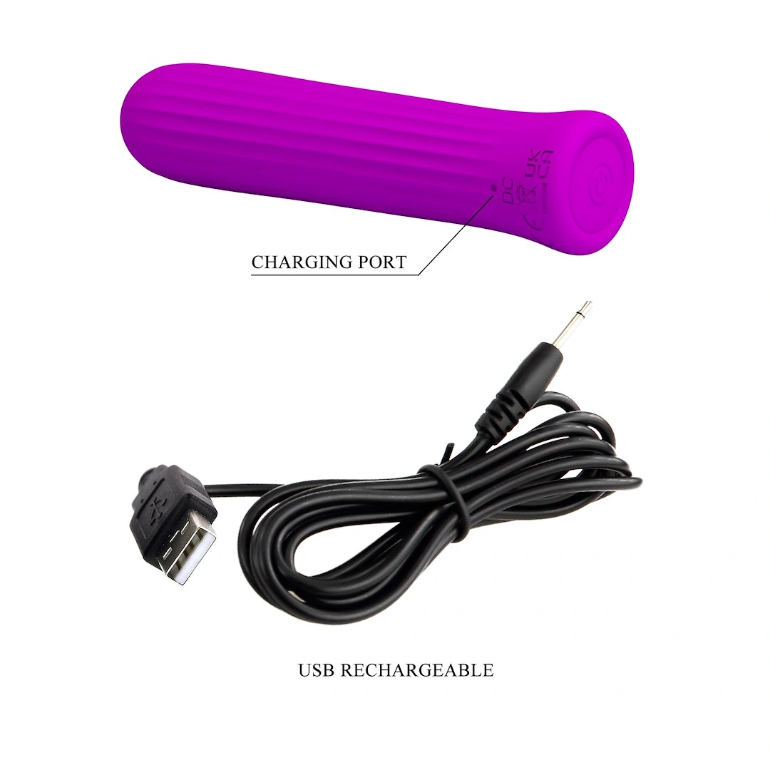 Vibrator Pretty Love Blanche, 12 Moduri Vibratii, Silicon, USB, Mov Inchis, 10.2 cm, #7, Erotic24.ro