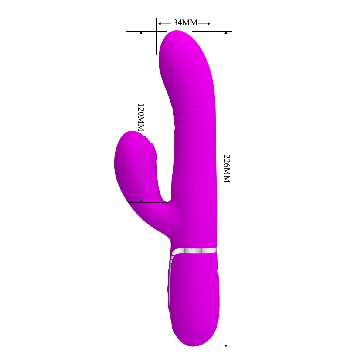 Vibrator Twinkled Tenderness Mariana, 4 in 1, Silicon, USB, Roz, 22.6 cm, #7, Erotic24.ro