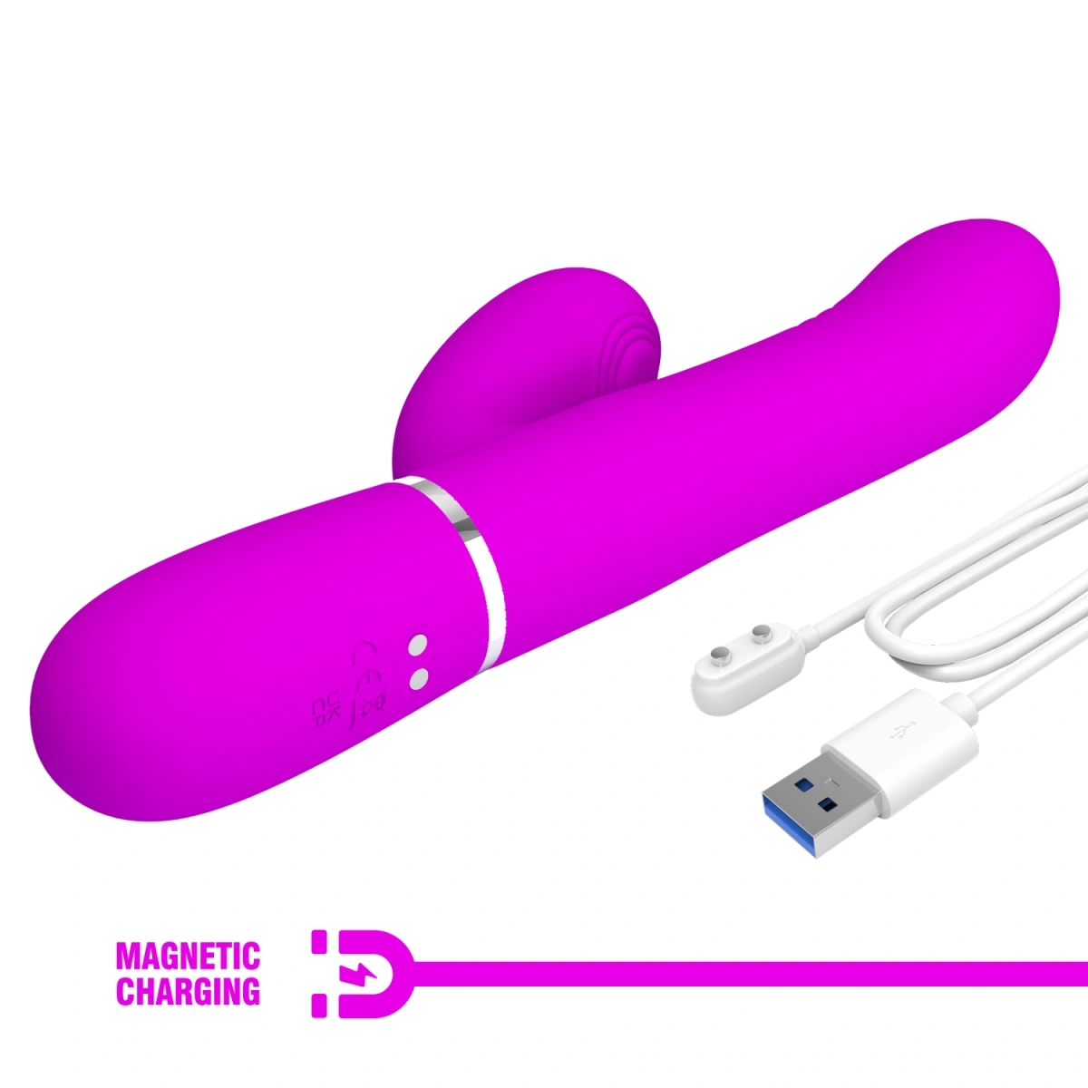 Vibrator Twinkled Tenderness Mariana, 4 in 1, Silicon, USB, Roz, 22.6 cm, #9, Erotic24.ro