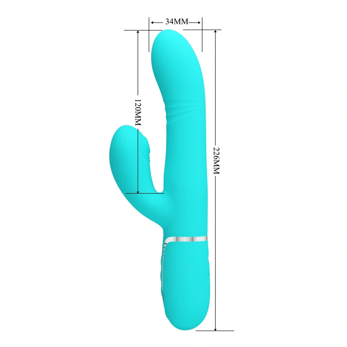 Vibrator Twinkled Tenderness Mariana, 4 in 1, Silicon, USB, Albastru, 22.6 cm, #8, Erotic24.ro