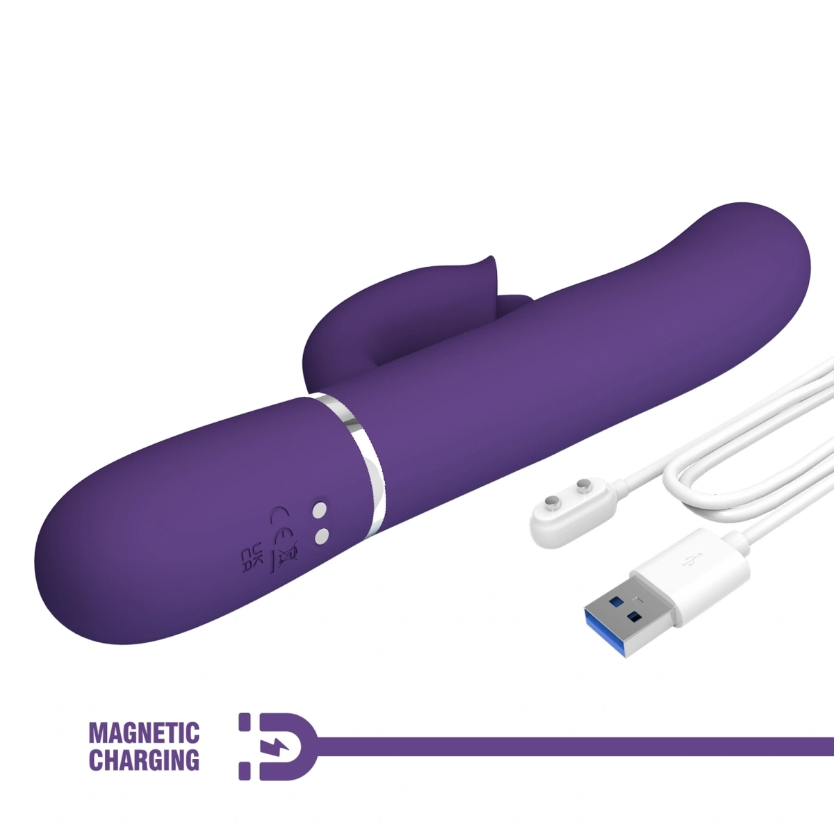 Vibrator Twinkled Tenderness Gigi, 7 Moduri Pulsare, 7 Moduri Licking, Silicon, USB, Mov, 22.8 cm, #7, Erotic24.ro