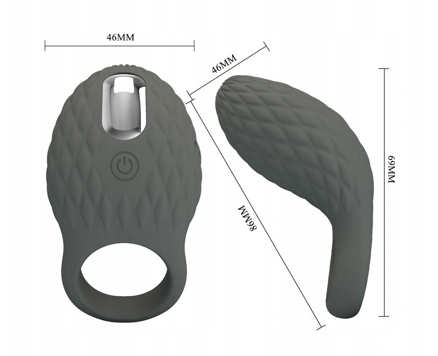 Inel de Penis Master Heloise, 7 Moduri Vibratii, Silicon, USB, Negru, #5, Erotic24.ro