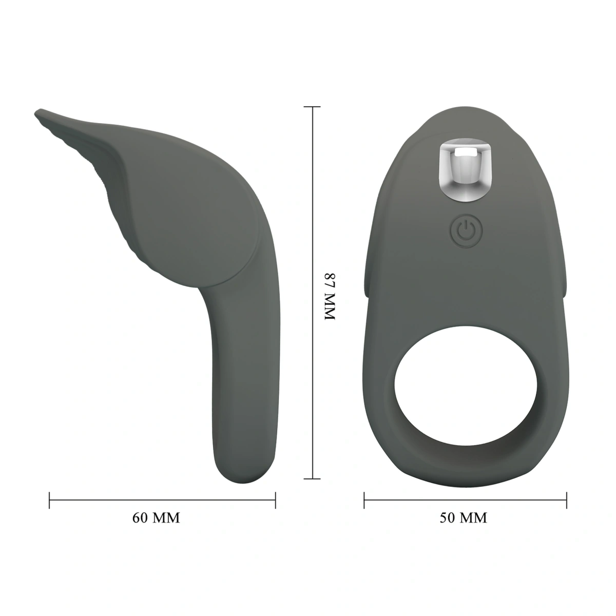 Inel de Penis Master Alto, 10 Moduri Vibratii, Silicon, USB, Negru, Nr. 5, Erotic24.ro