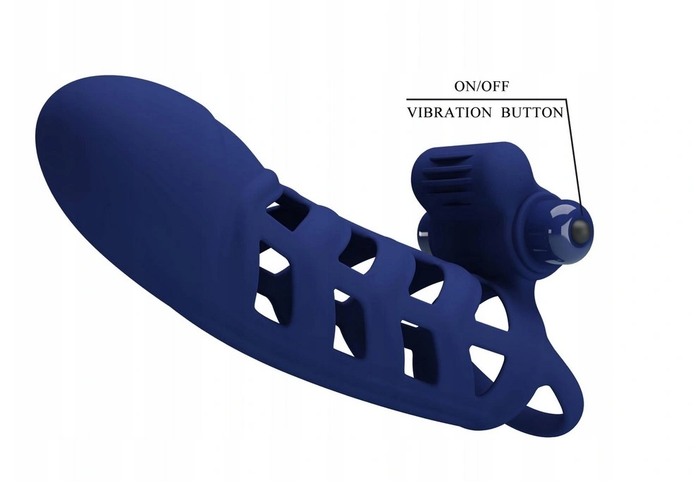 Manson Penis Altaf cu Stimulator Clitoridian, 10 Moduri Vibratii, Silicon, Albastru, #5, Erotic24.ro