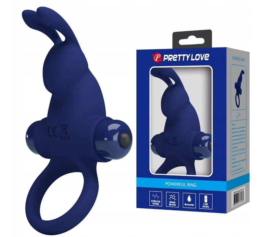 Inel de Penis Jiro, 10 Moduri Vibratii, Silicon, Albastru, #2, Erotic24.ro