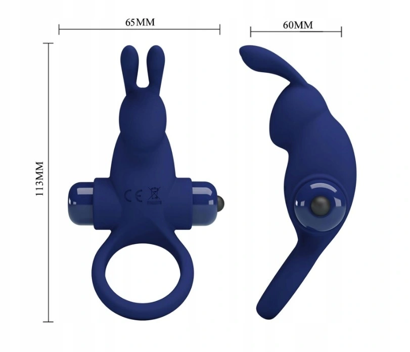 Inel de Penis Jiro, 10 Moduri Vibratii, Silicon, Albastru, #5, Erotic24.ro