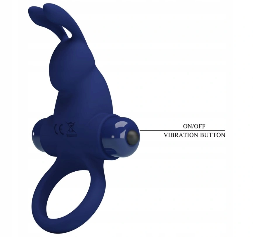 Inel de Penis Jiro, 10 Moduri Vibratii, Silicon, Albastru, #6, Erotic24.ro