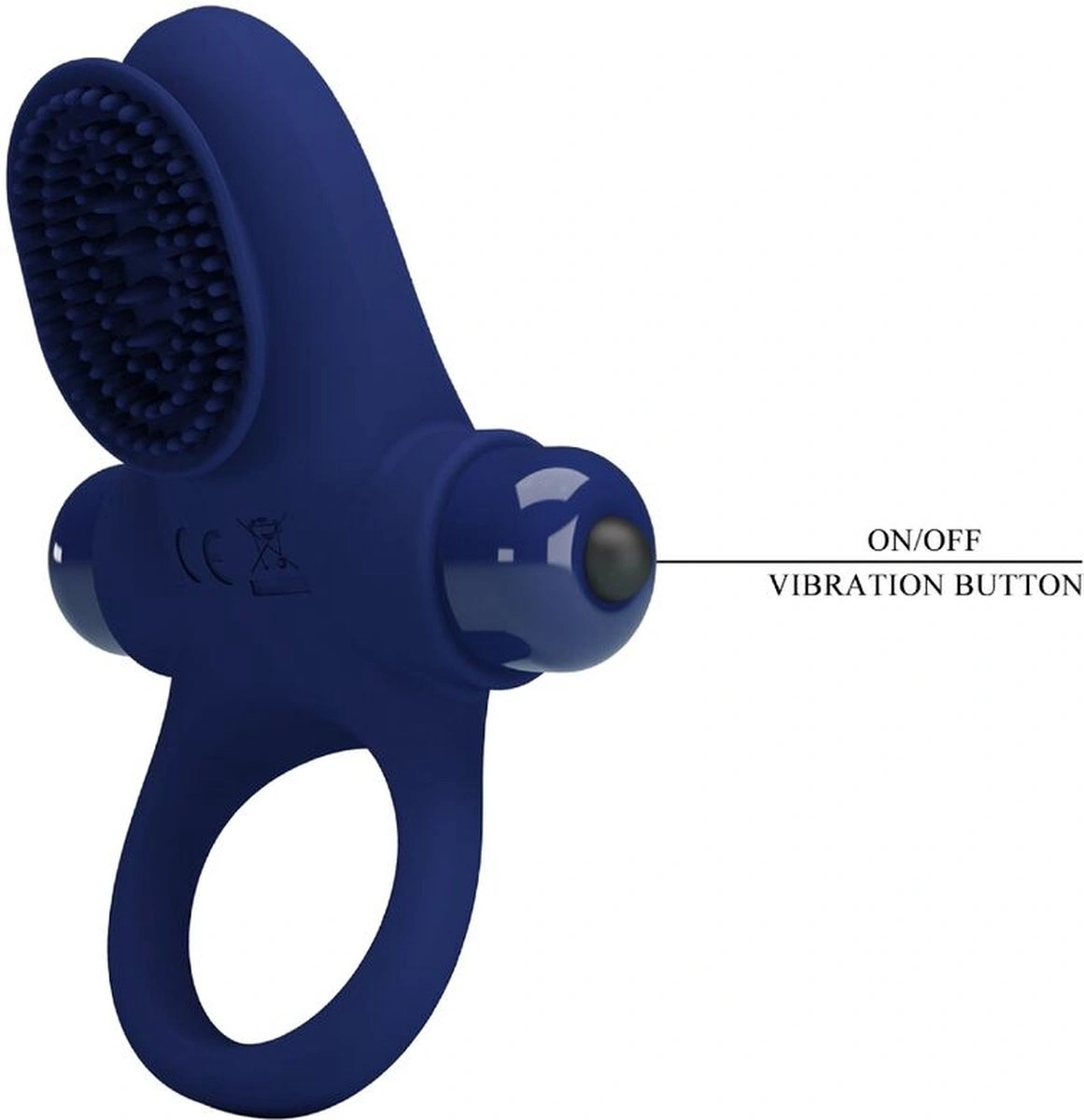 Inel de Penis Palle, 10 Moduri Vibratii, Silicon, Albastru, #6, Erotic24.ro