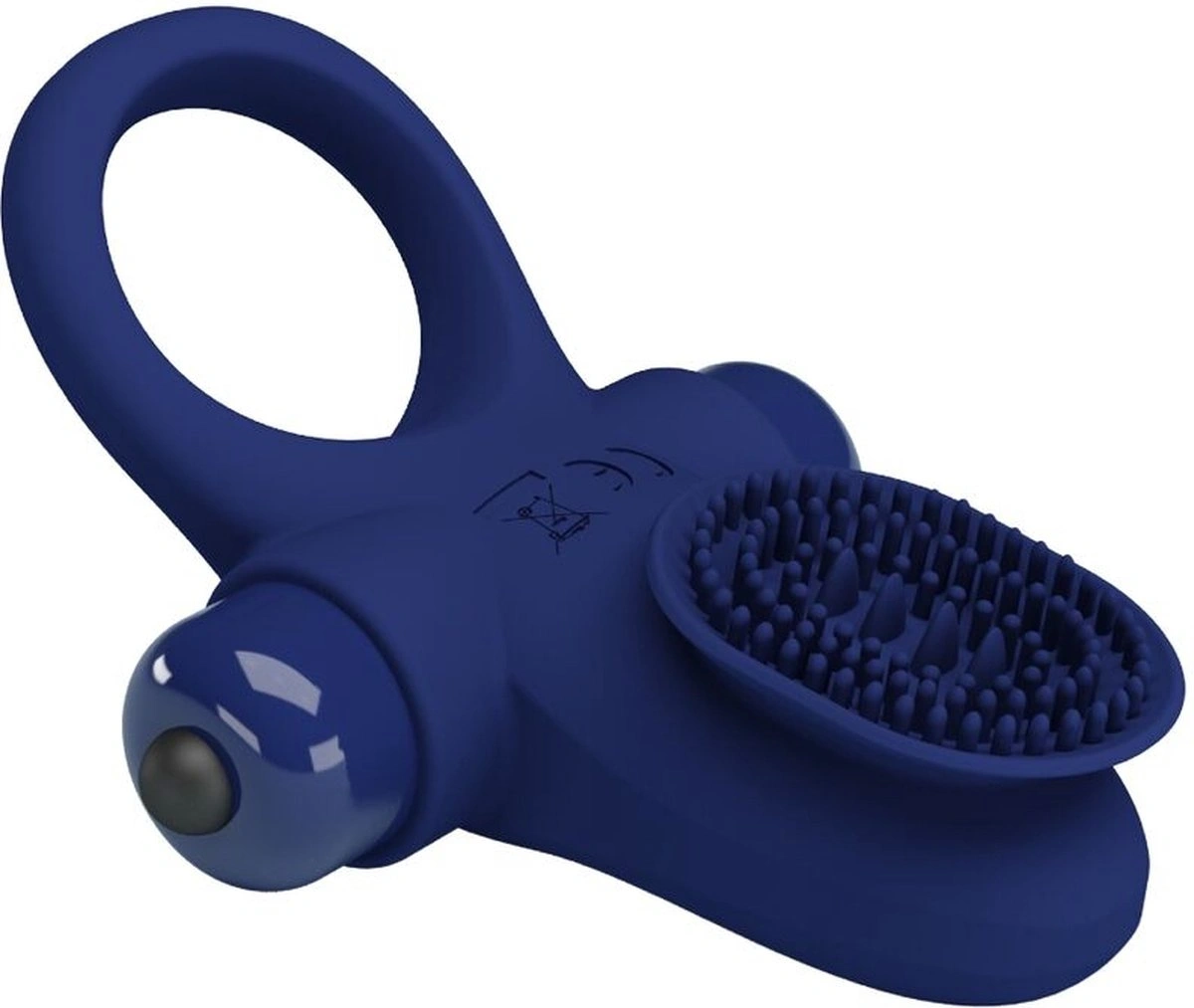 Inel de Penis Palle, 10 Moduri Vibratii, Silicon, Albastru, #2, Erotic24.ro