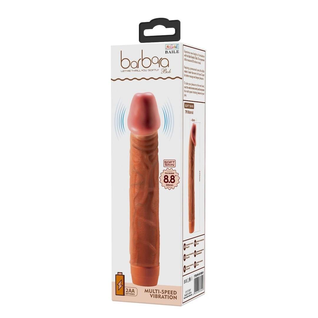 Vibrator Realist Bob, Multispeed, Maro, 22.5 cm, #6, Erotic24.ro