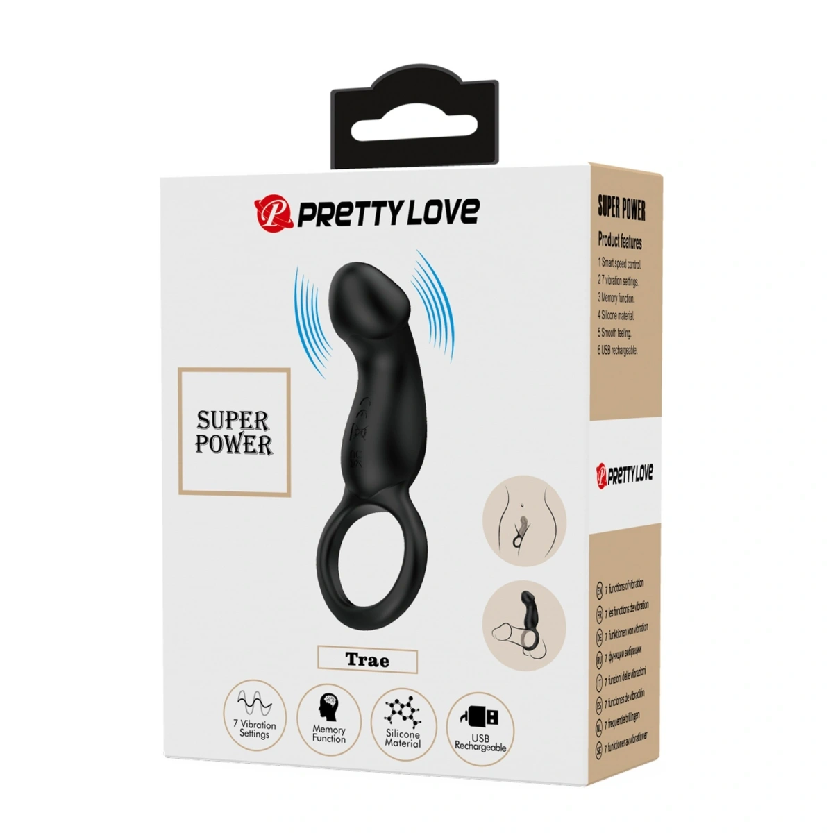Inel de Penis Trae Vibrating Egg Bullet, 7 Moduri Vibratii, Silicon, USB, Negru, #9, Erotic24.ro