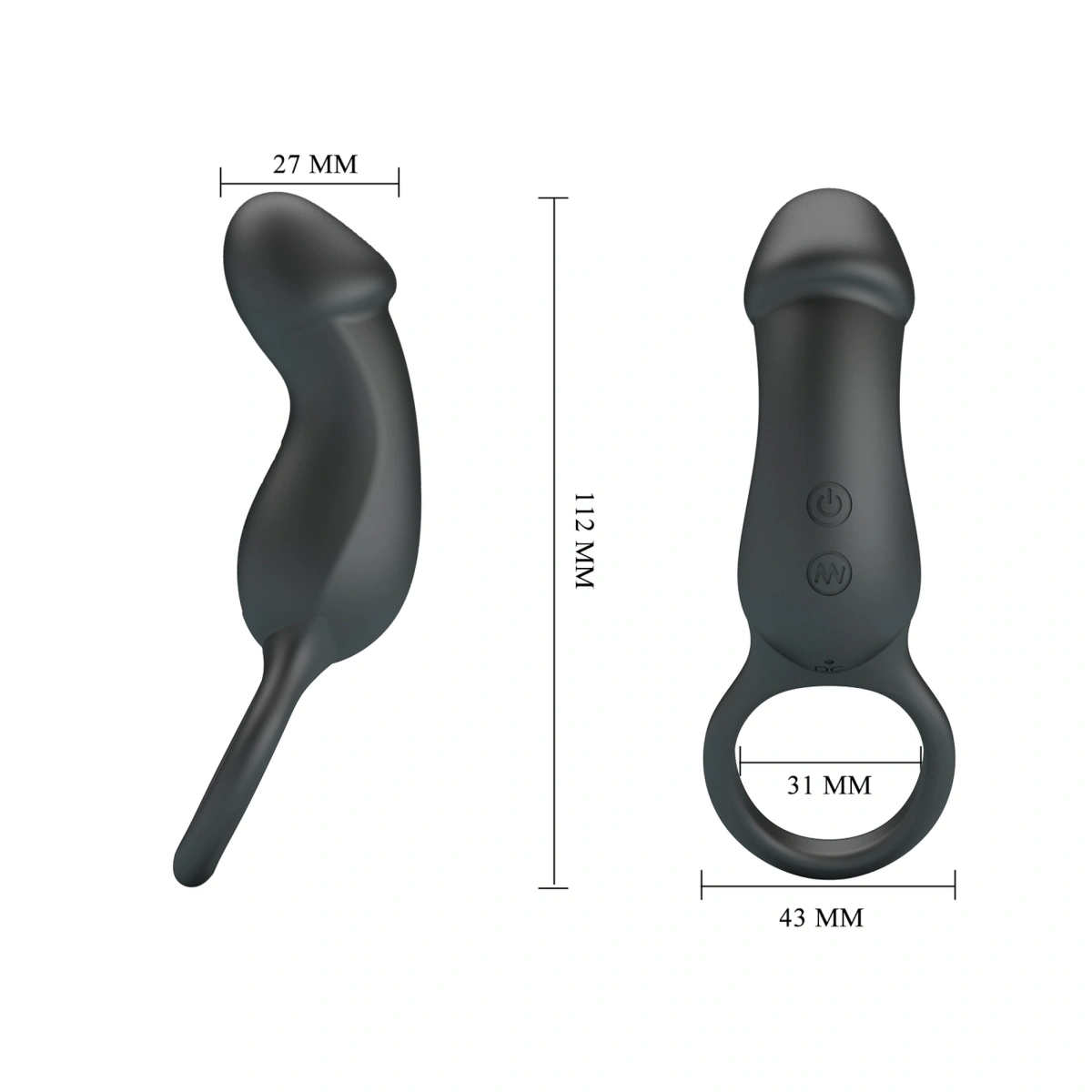 Inel de Penis Trae Vibrating Egg Bullet, 7 Moduri Vibratii, Silicon, USB, Negru, #5, Erotic24.ro