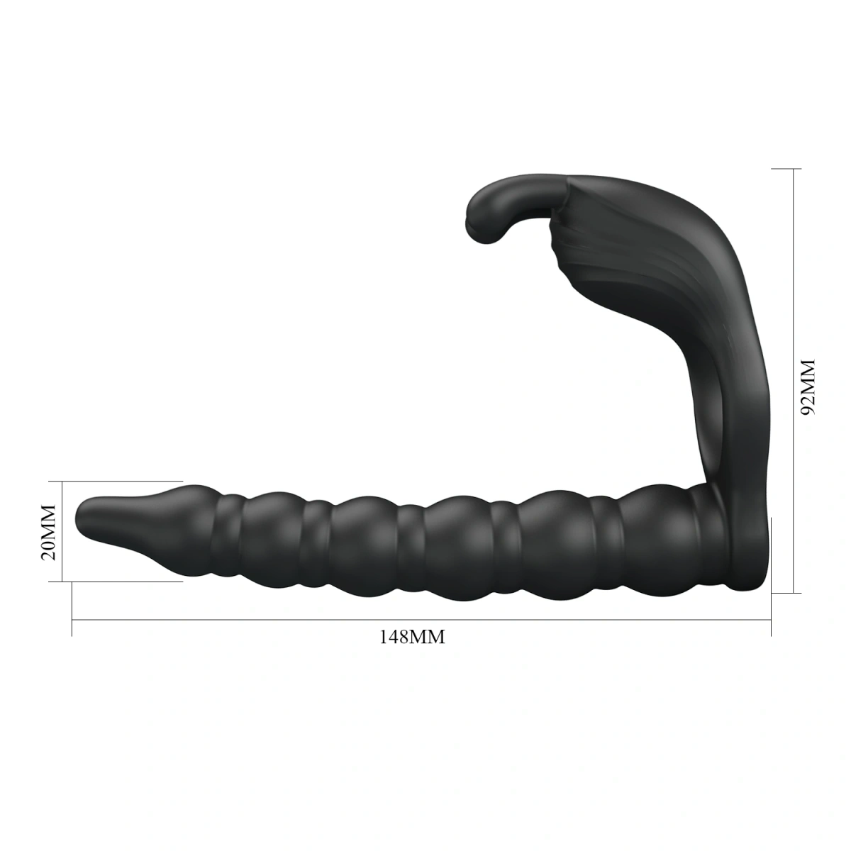 Inel de Penis cu Stimulator Anal Blackney, 7 Moduri Vibratii, Silicon, USB, Negru, #5, Erotic24.ro