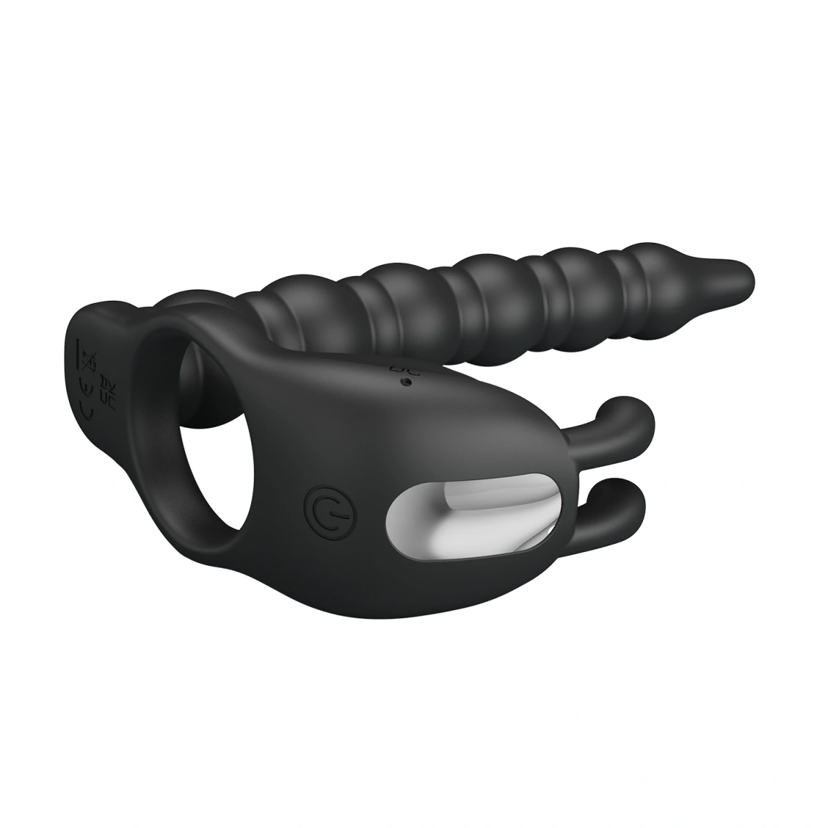 Inel de Penis cu Stimulator Anal Blackney, 7 Moduri Vibratii, Silicon, USB, Negru, #4, Erotic24.ro