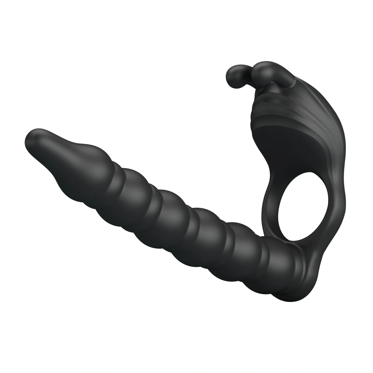 Inel de Penis cu Stimulator Anal Blackney, 7 Moduri Vibratii, Silicon, USB, Negru, #2, Erotic24.ro