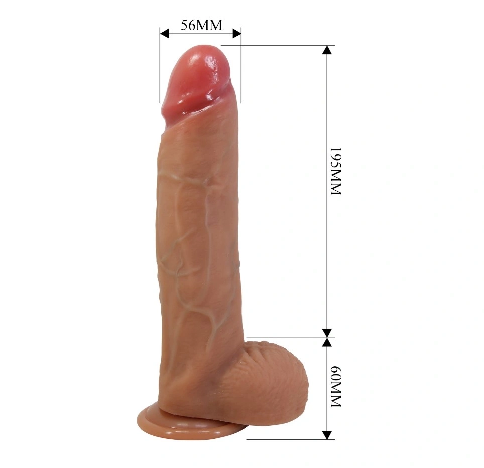 Dildo Realist Mendel cu Ventuza, Silicon Lichid, Natural, 25.5 cm, Nr. 7, Erotic24.ro
