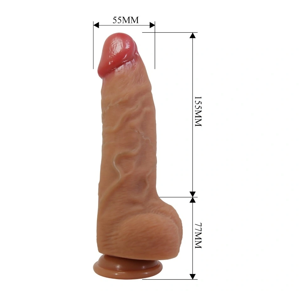Dildo Realist Najm cu Ventuza, Silicon Lichid, Natural, 23.2 cm, #5, Erotic24.ro