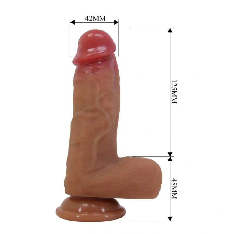 Dildo Realist Curtis cu Ventuza, Silicon Lichid, Natural, 17.3 cm, #3, Erotic24.ro
