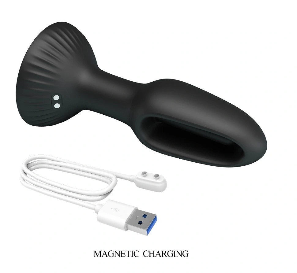 Stimulator Anal Hubert cu Ventuza, 7 Moduri Leganare, Silicon, USB Magnetic, Negru, 13.9 cm, #5, Erotic24.ro