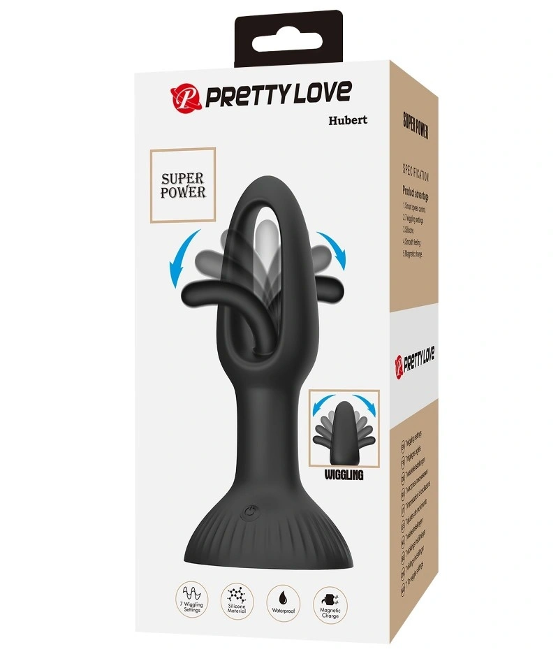 Stimulator Anal Hubert cu Ventuza, 7 Moduri Leganare, Silicon, USB Magnetic, Negru, 13.9 cm, #6, Erotic24.ro