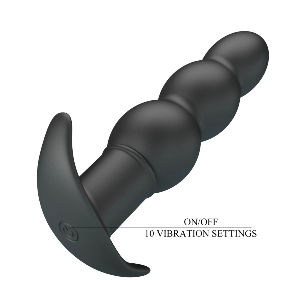 Vibator Anal Aeaeas, 10 Moduri Vibratii, Silicon, Negru, 11 cm, Nr. 5, Erotic24.ro