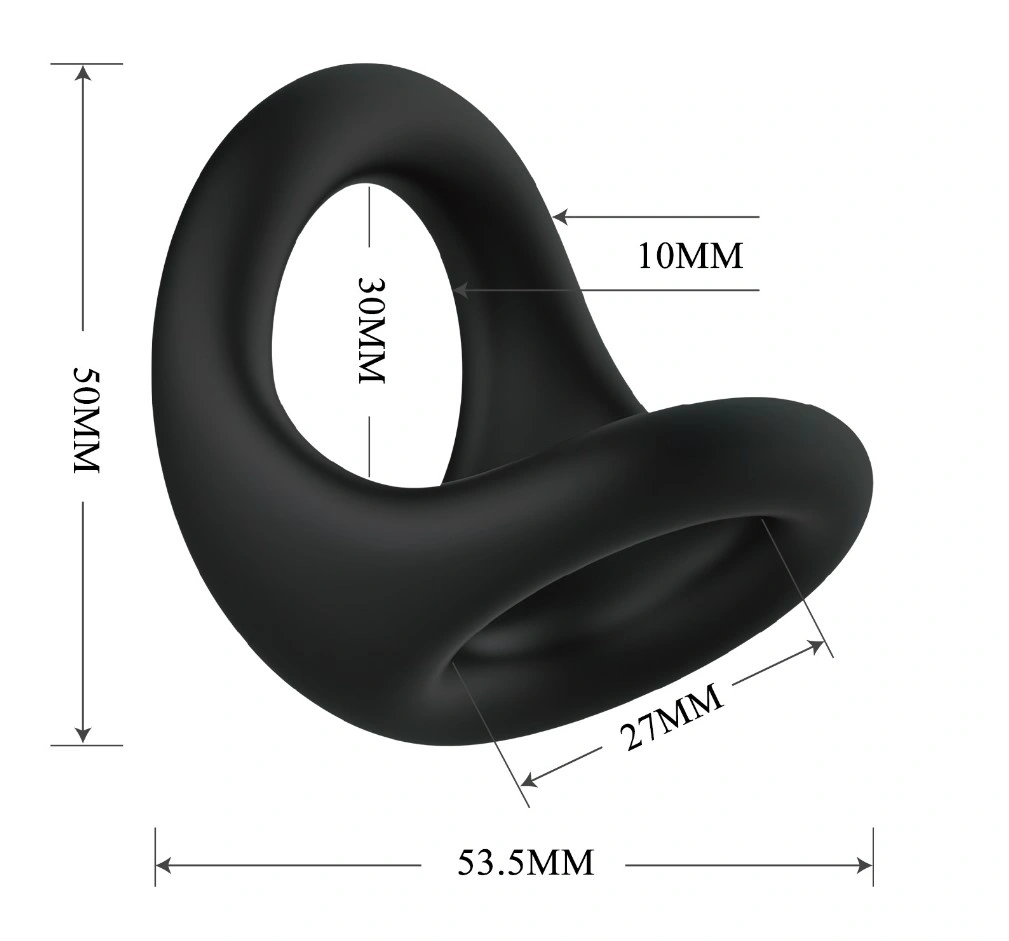 Inel Dublu de Penis Nestor, Silicon, Negru, #5, Erotic24.ro