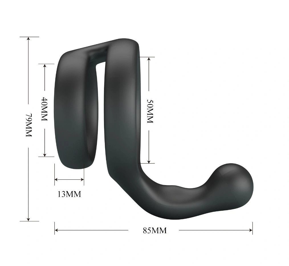 Inel Dublu de Penis cu Stimulare Anal Yancy, Silicon, Negru, Nr. 5, Erotic24.ro