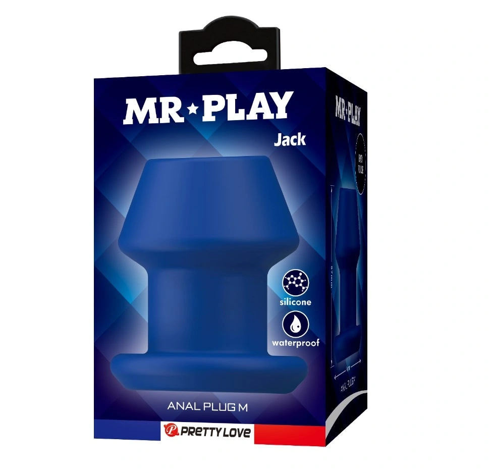 Dop Anal Jack, Size M, Dilatator Anal, Silicon, Albastru, 8.7 cm, #6, Erotic24.ro