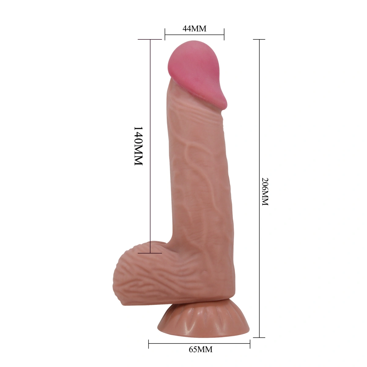 Dildo Realist Sliding Skin, Lifelike Skin, Maro, 20.6 cm, #10, Erotic24.ro