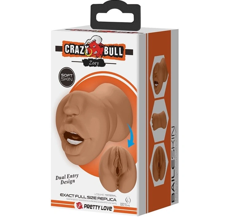 Masturbator Mouth&Pussy Crazy Bull Zoey, Soft Skin, Maro, 17 cm, #4, Erotic24.ro