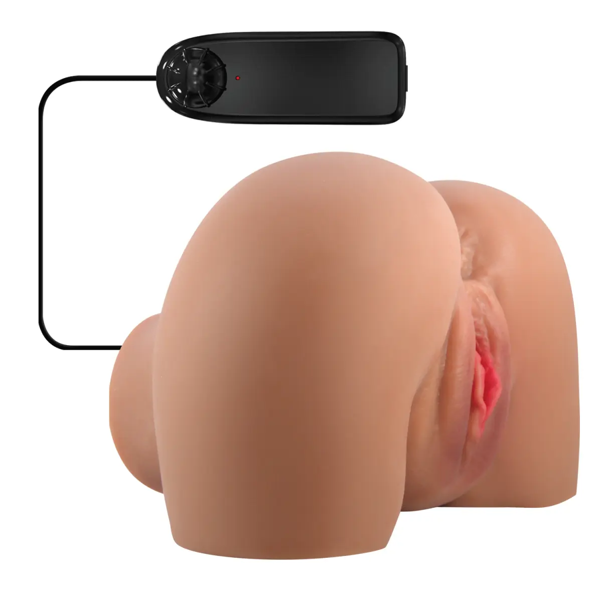 Masturbator Realist Vagin&Anus cu Vibratii Crazy Bull Mila, Soft Skin, Maro, 1.4 kg, #6, Erotic24.ro