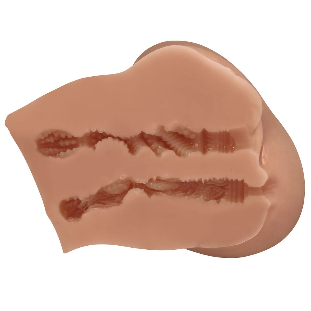 Masturbator Realist Vagin&Anus cu Vibratii Crazy Bull Luna, Soft Skin, Maro, 1.48 kg, #5, Erotic24.ro