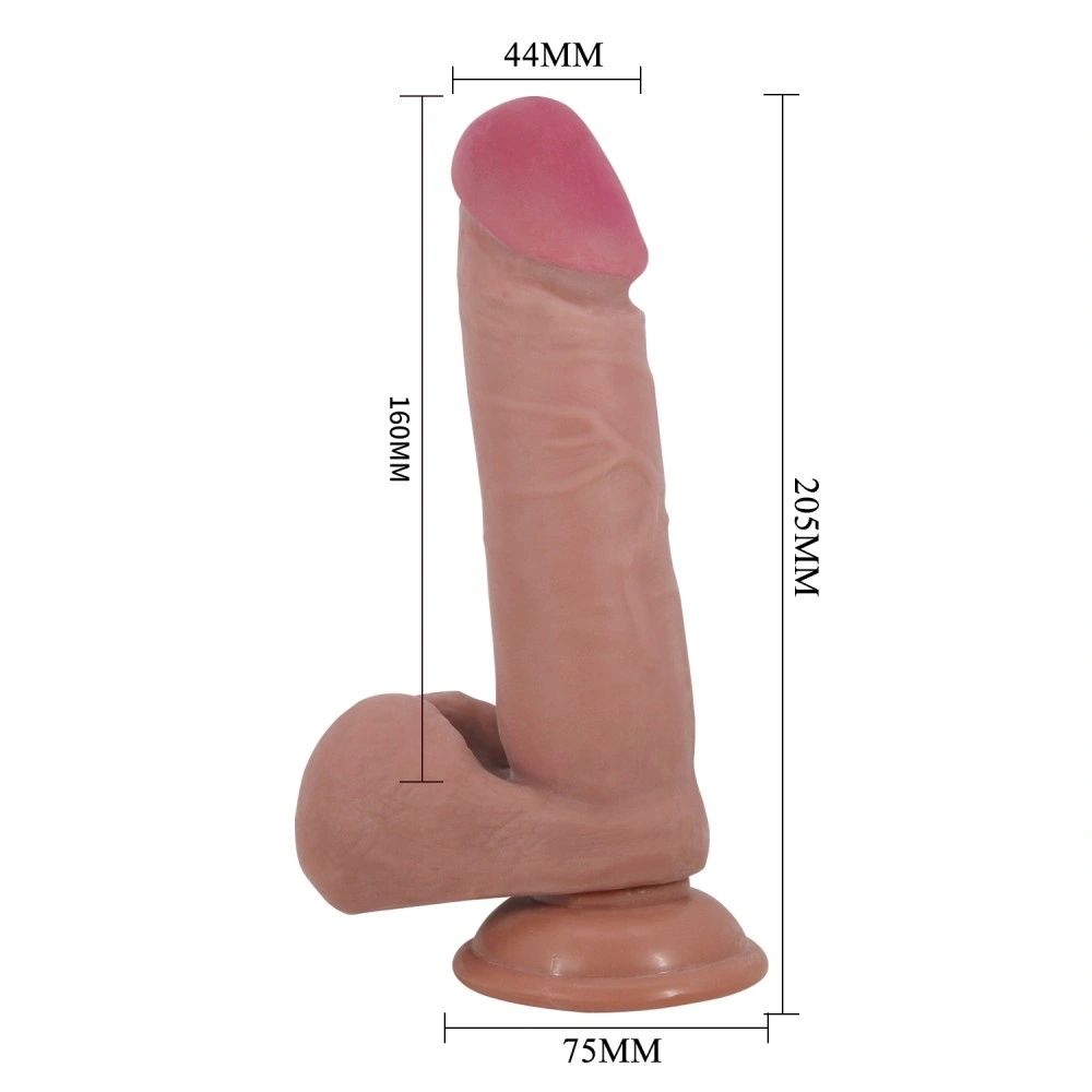 Dildo Realist Sliding Skin, Lifelike Skin, Maro, 20.5 cm, Nr. 7, Erotic24.ro