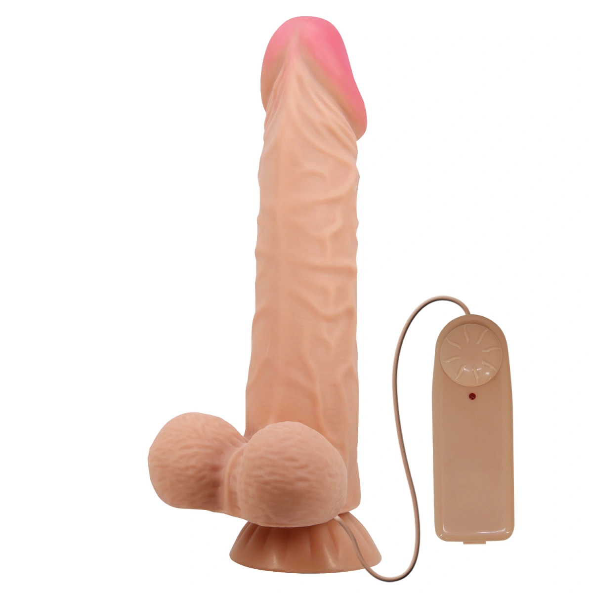 Vibrator Realist Sliding Skin, Multispeed, Lifelike Skin, Natural, 24 cm, Nr. 2, Erotic24.ro