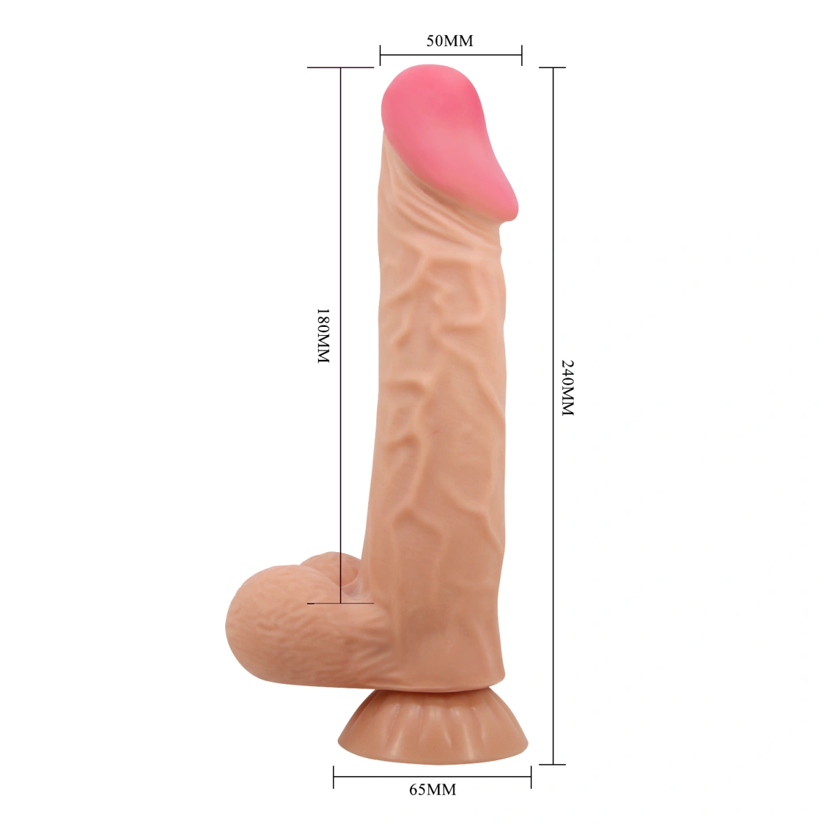 Vibrator Realist Sliding Skin, Multispeed, Lifelike Skin, Natural, 24 cm, Nr. 9, Erotic24.ro
