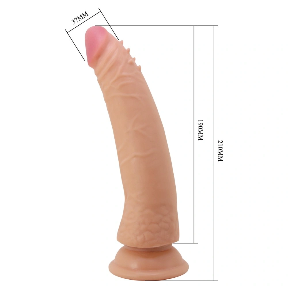 Dildo Pretty Love Cable, Bendable, TPR Sliding, Natural, 21 cm, #8, Erotic24.ro