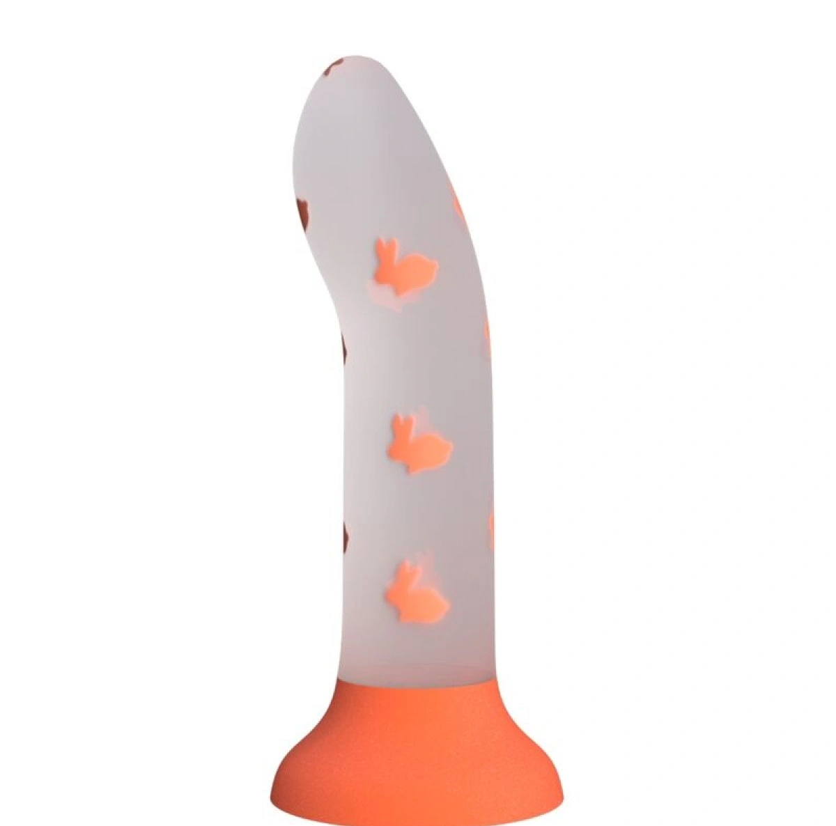 Dildo Magical Nightfall, Luminous Silicone, Portocaliu, 17 cm, #2, Erotic24.ro