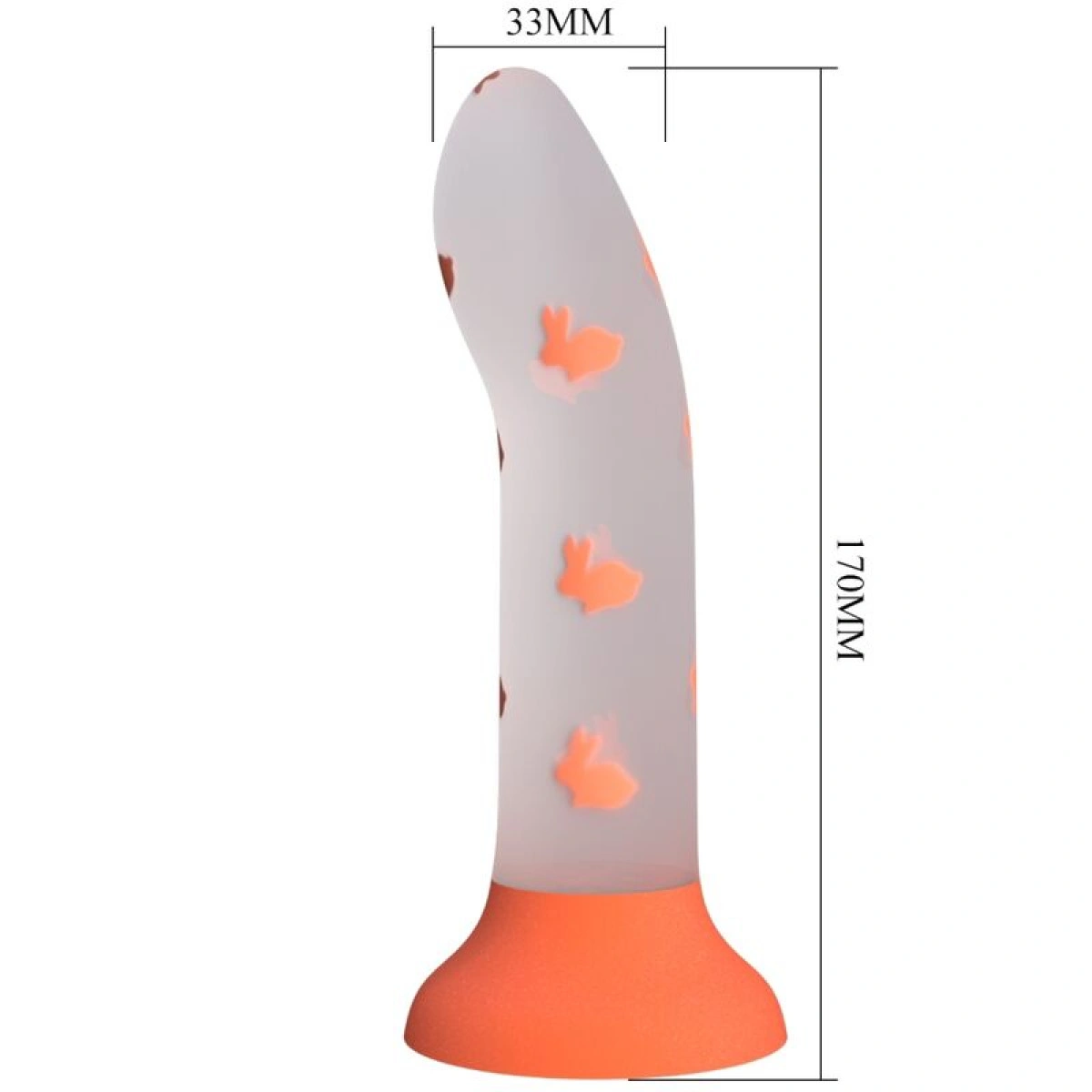 Dildo Magical Nightfall, Luminous Silicone, Portocaliu, 17 cm, #6, Erotic24.ro