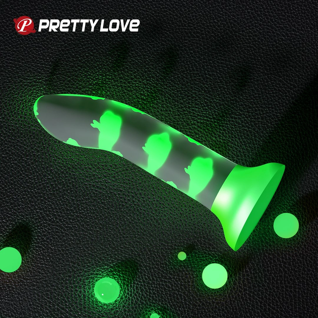Dildo Romantic Randezvous, Luminous Silicone, Verde, 17 cm, #5, Erotic24.ro