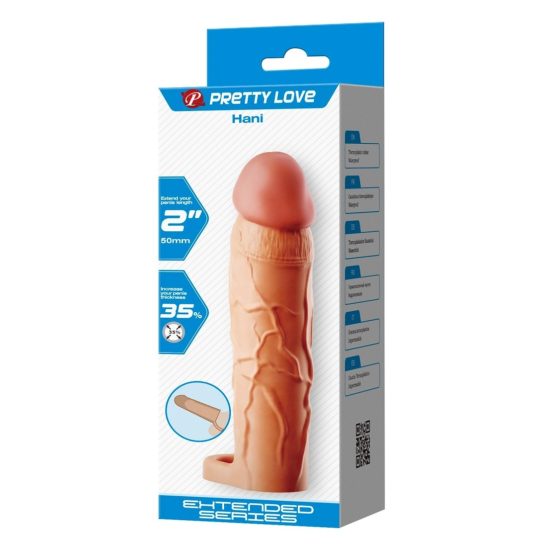 Prelungitor Penis Hani, TPR, Natural, 18 cm, Nr. 6, Erotic24.ro