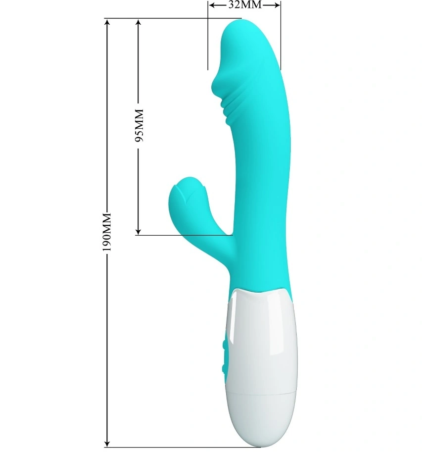 Vibrator Iepuras Snappy, 30 Moduri Vibratii, Silicon, Verde/Alb, 19 cm, #8, Erotic24.ro