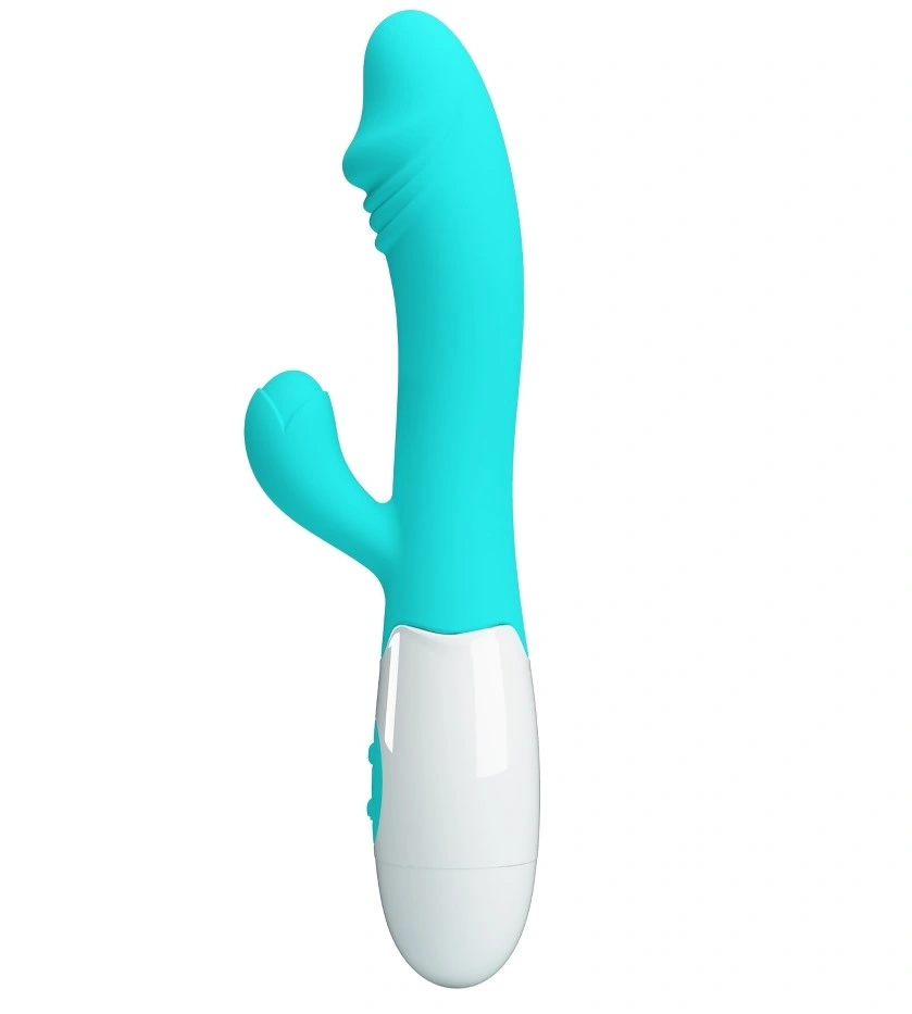 Vibrator Iepuras Snappy, 30 Moduri Vibratii, Silicon, Verde/Alb, 19 cm, #2, Erotic24.ro
