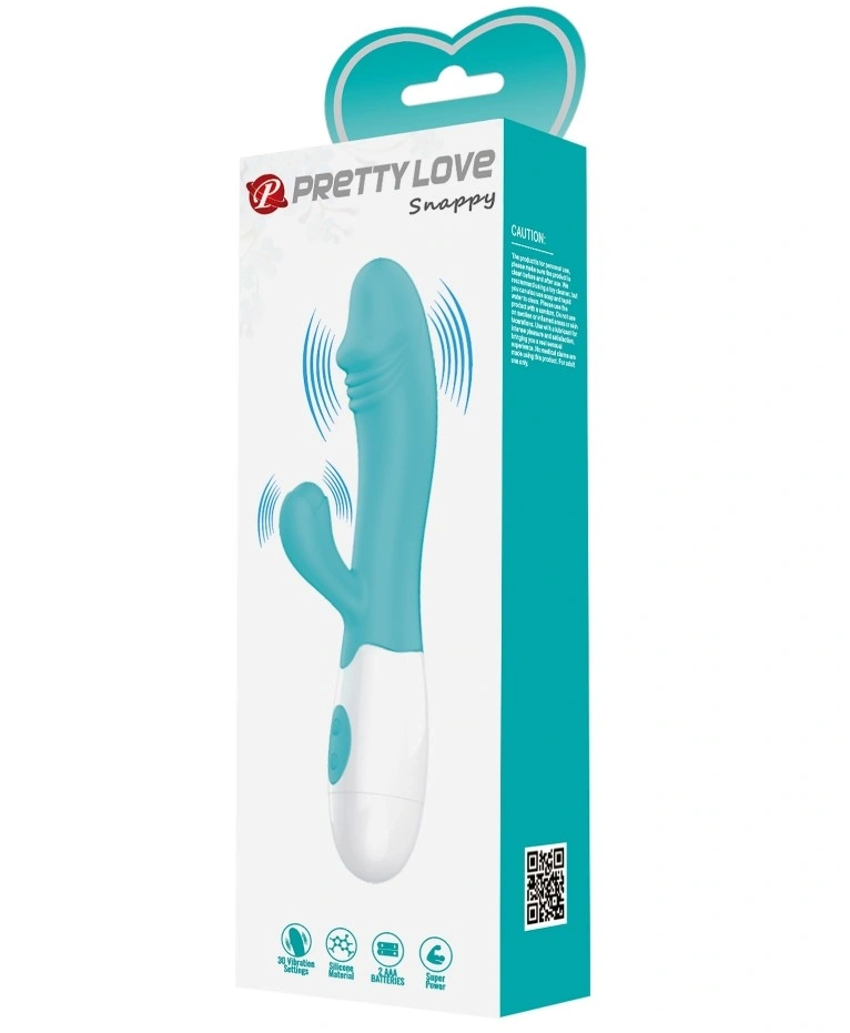 Vibrator Iepuras Snappy, 30 Moduri Vibratii, Silicon, Verde/Alb, 19 cm, #9, Erotic24.ro