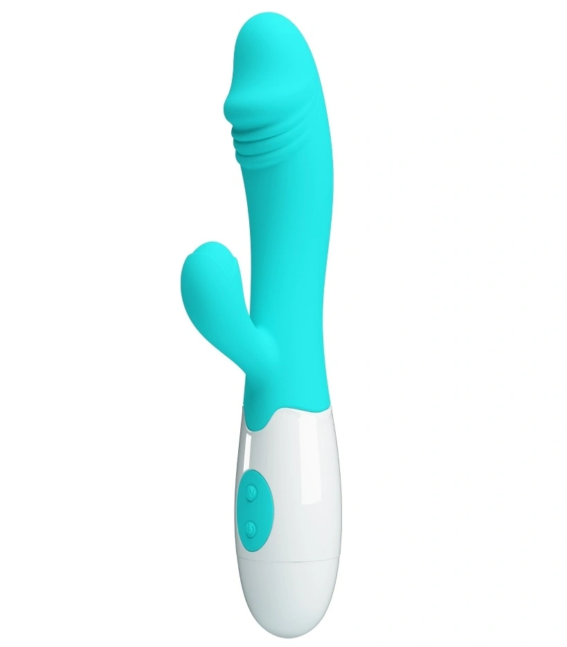 Vibrator Iepuras Snappy, 30 Moduri Vibratii, Silicon, Verde/Alb, 19 cm, #1, Erotic24.ro